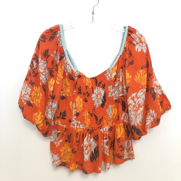 Free People Mirabella Floral Print Top Large Crop - Picture 5 of 6